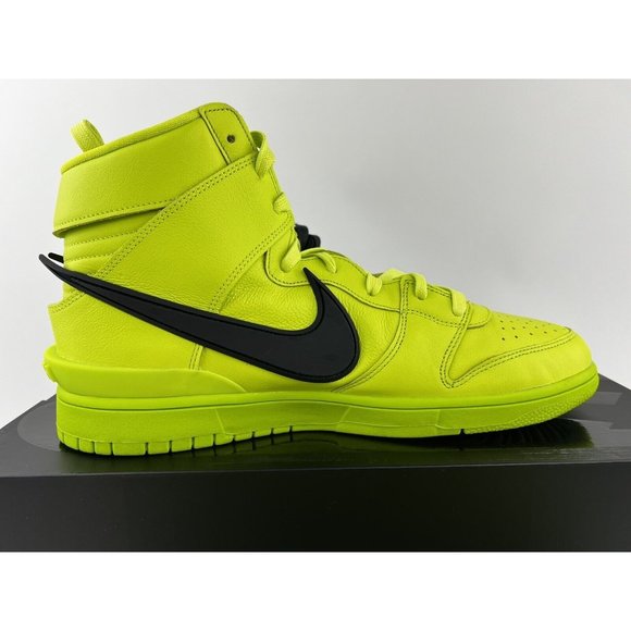 Nike Dunk High X AMBUSH Flash Lime Men's Size 13 Sneakers Green Black CU7544-300 - Picture 9 of 11